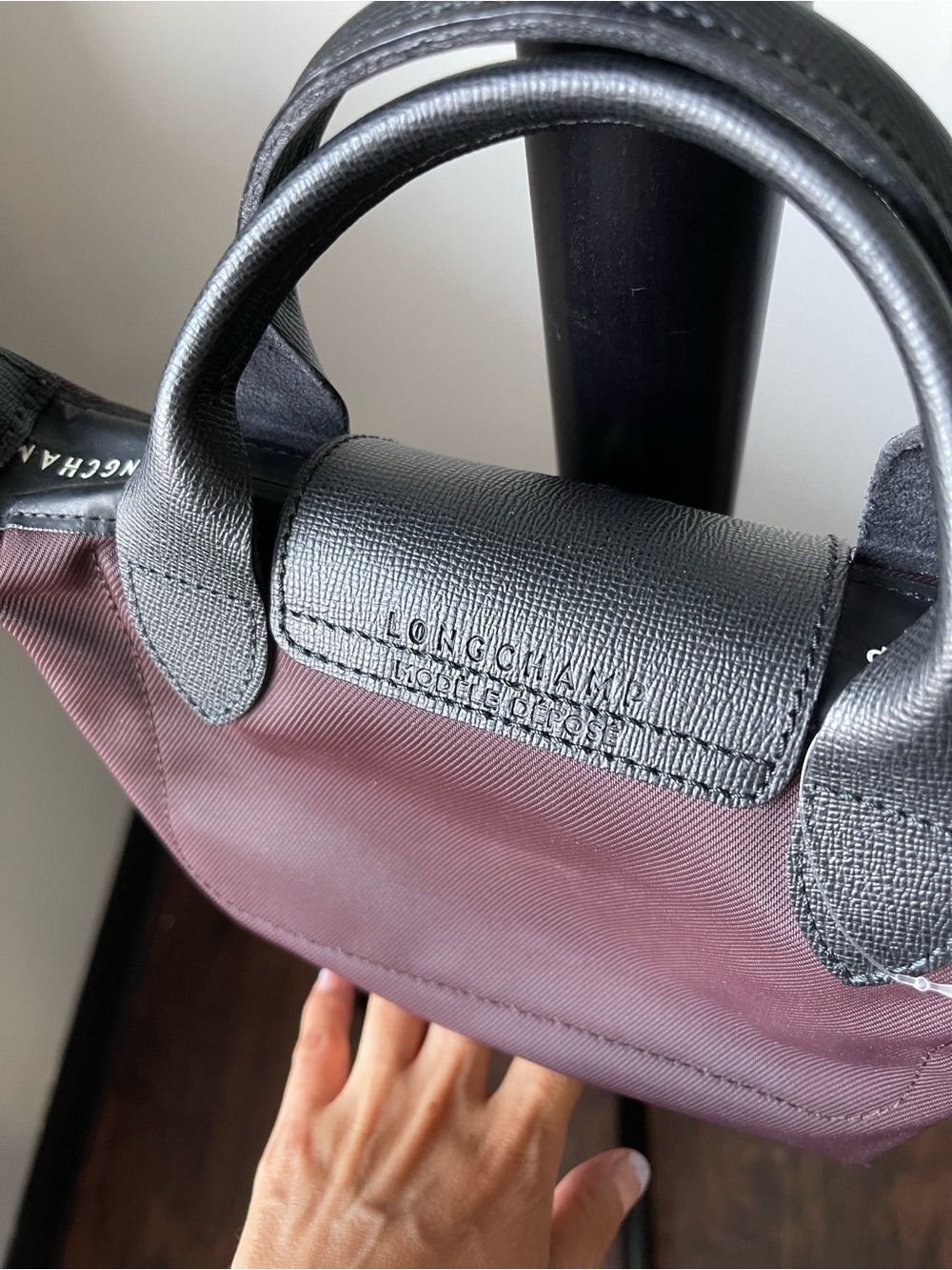 LONGCHAMP Burgundy Le Pliage XS Crossbody Mini Tote - Picture 5 of 17